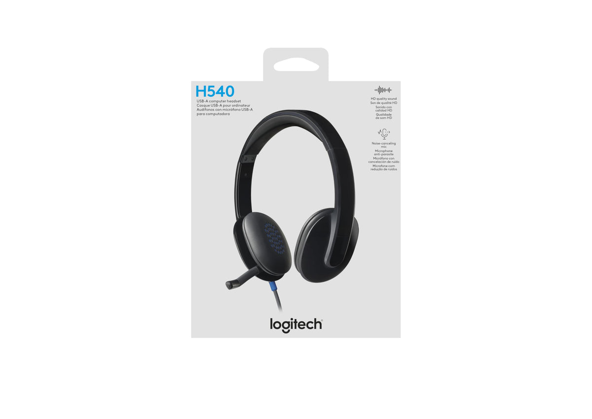 Logitech High-Performance USB Headset H540 for Windows and Mac, Skype Certified,Color-Black.