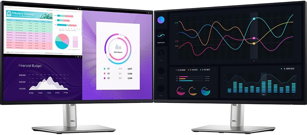 Dell P2425H 24" Full HD 1080p 16:9 Dual LED Monitor, Black/Silver Bundle with 2X Deco Gear 6FT Universal 4K HDMI 2.0 Cable with 28AWG Pure Copper Conductor