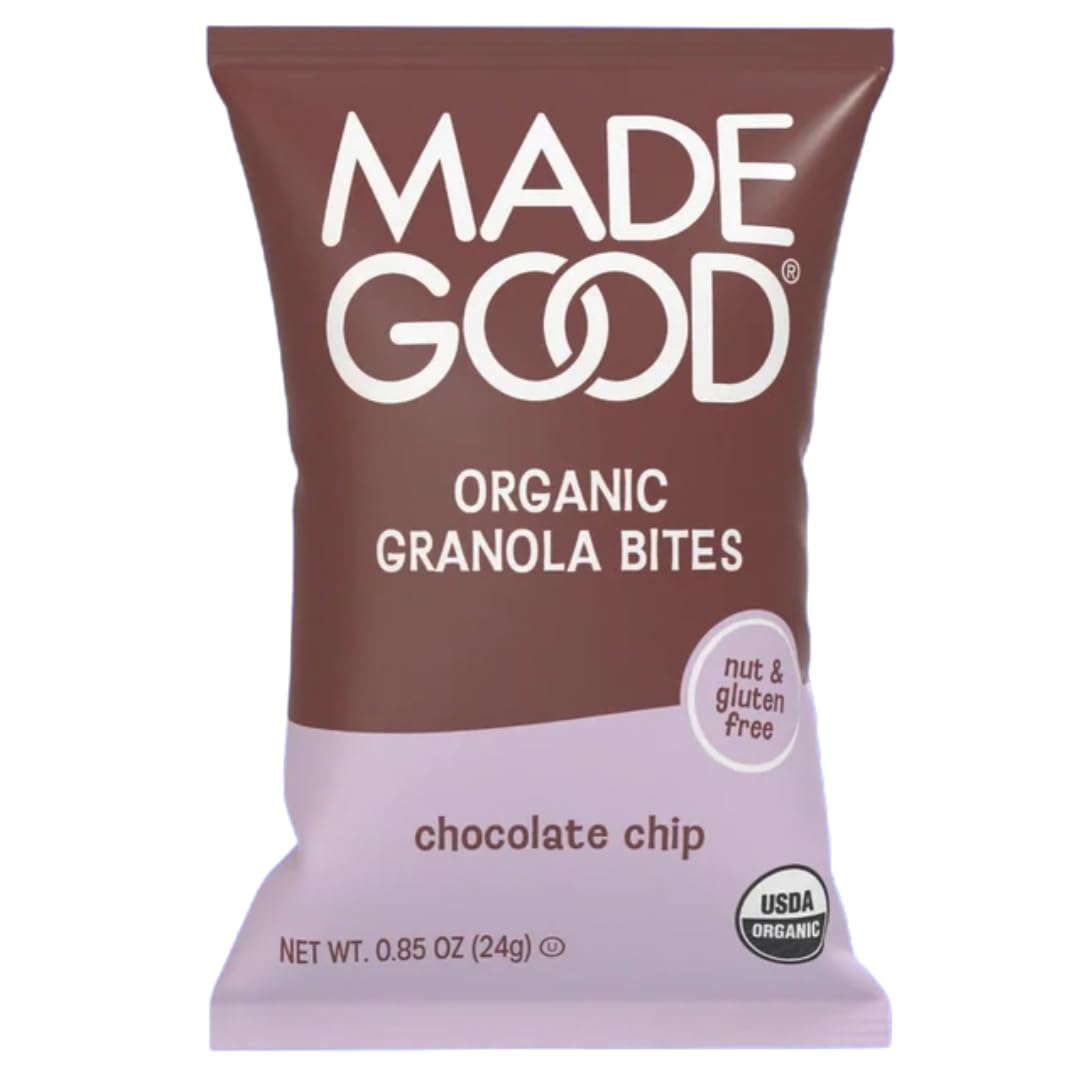 MadeGood Granola Minis Variety Pack – 24 Pack Snack Bags – Chocolate Chip, Strawberry & Chocolate Banana – Allergy Friendly, Gluten Free Mini Granola Bites