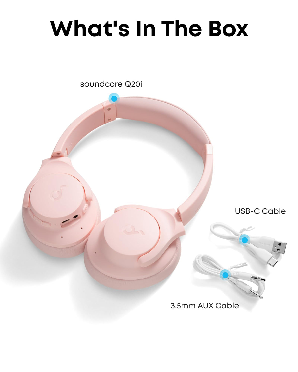 Soundcore by Anker Q20i Hybrid Active Noise Cancelling Headphones, Wireless Over-Ear Bluetooth, 40H Long ANC Playtime, Hi-Res Audio, Big Bass, Customize via an App, Transparency Mode (Black)