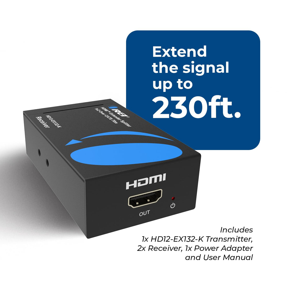 OREI 4K 4x4 HDMI Extender Matrix - UltraHD 4K @ 60Hz 4:4:4 Over Single CAT5e/6/7 Cable with HDR Switcher & IR Control, RS-232 - Up to 230 Ft - 1080P Downscale - 4 x Loop Out - 4 Receivers Included