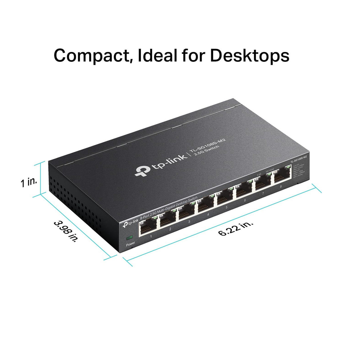TP-Link TL-SG108S-M2 | 8-Port Multi-Gigabit 2.5G Ethernet Switch | Unmanaged Network Switch | Ethernet Splitter | Plug & Play | Desktop/Wall Mount | Silent Operation