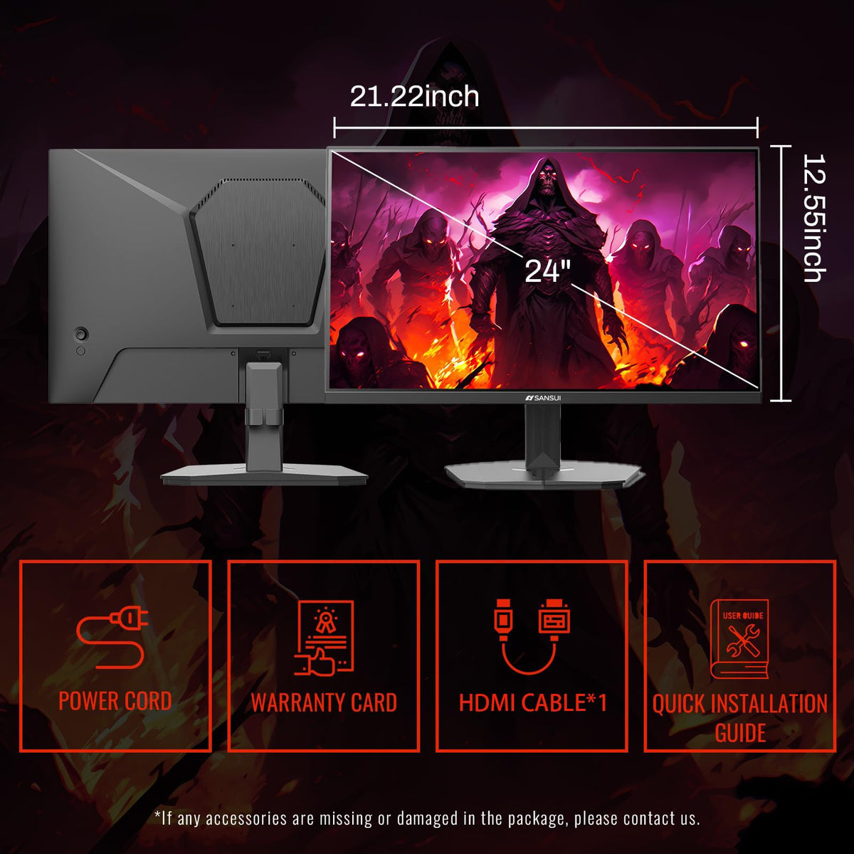 SANSUI 34-Inch Curved Gaming Monitor UWQHD 3440 x 1440P Up to 200Hz 165Hz Curved 1500R - PIP/PBP, OD 1ms, HDR, 300nits, sRGB 130%, DCI-P3 97%,AI Crosshair,HDMI2.1x2,DP1.4(Cable Included)