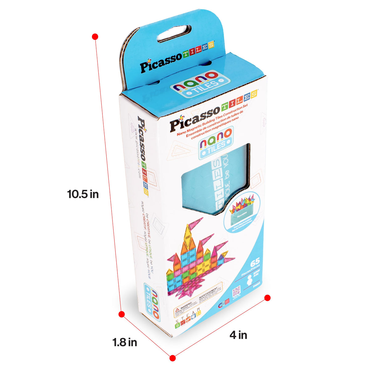 PicassoTiles 60 Piece Set 60pcs Magnet Building Tiles Clear Magnetic 3D Blocks Construction Playboards - Creativity Beyond Imagination, Inspirational, Recreational, Educational, Conventional