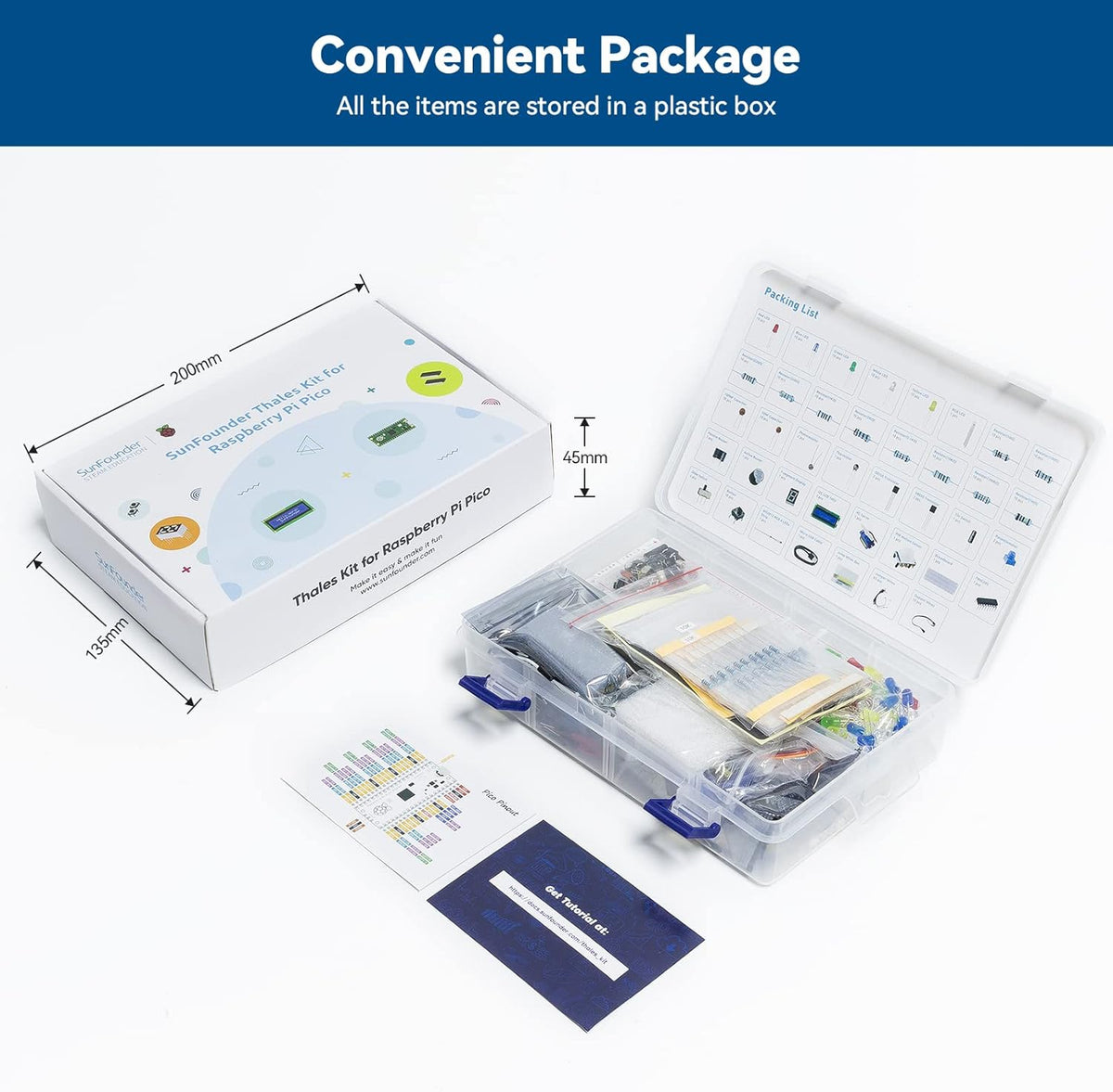 SunFounder Starter Kit for Raspberry Pi Pico with 40 Projects Online Tutorials, MicroPython C Piper Make Code, One-Stop Learning Electronics and Programming for Raspberry Pi Arduino Beginners Experts