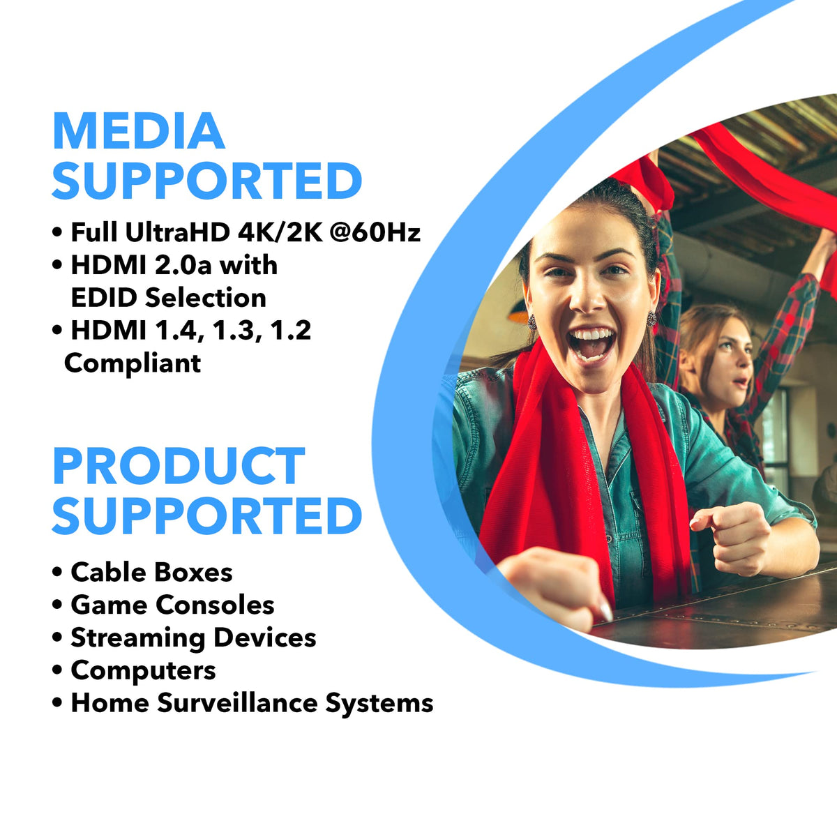 OREI UltraHD 4K @ 60 Hz 1 x 2 HDMI Splitter 1 in 2 Out (2 Port) 4:4:4 8-bit - Does Not Bypass HDCP, 18 Gbps, 4K HDMI Splitter