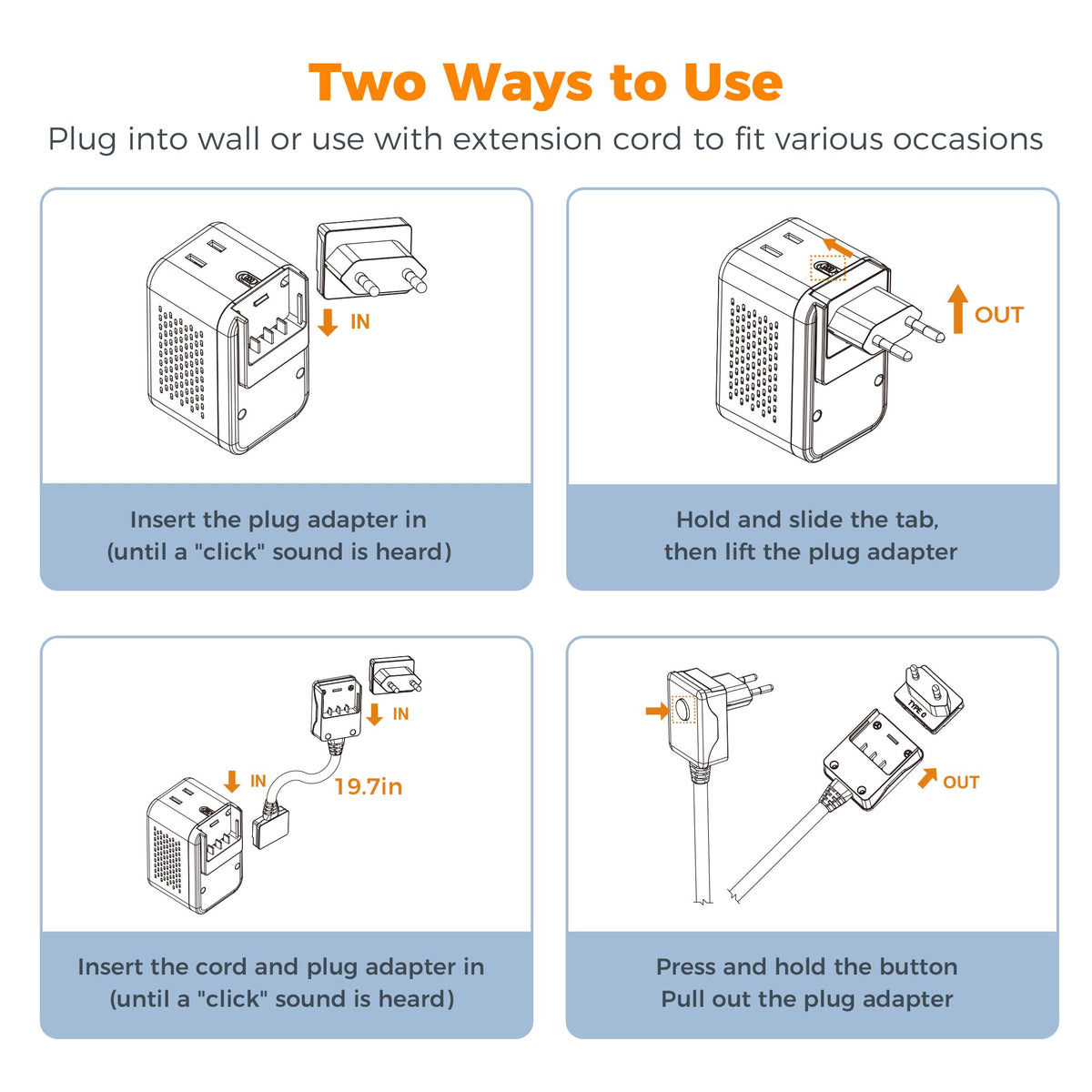 TESSAN 220 to 110 Voltage Converter US to Europe, International Travel Power Adapter with 4 USB Ports(2 USB C), 2 AC and EU/UK/AU Plug Universal Power Converter Adapter Combo, Step Down Transformer