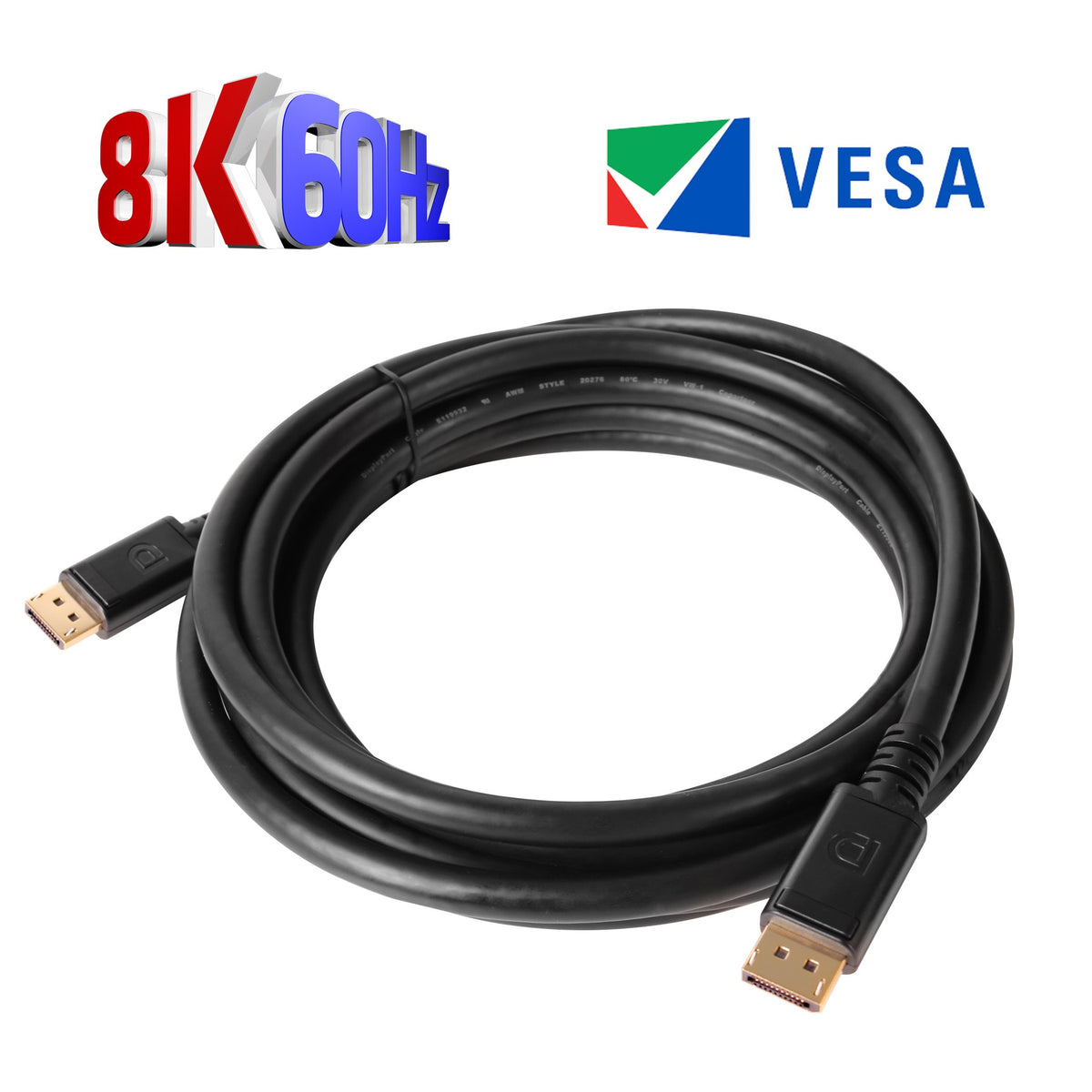 Club3D CAC-2068 VESA Certified DisplayPort to DisplayPort 1.4/Hbr3 M/M Cable DP 1.4 8K 60Hz 2m - 6,56ft