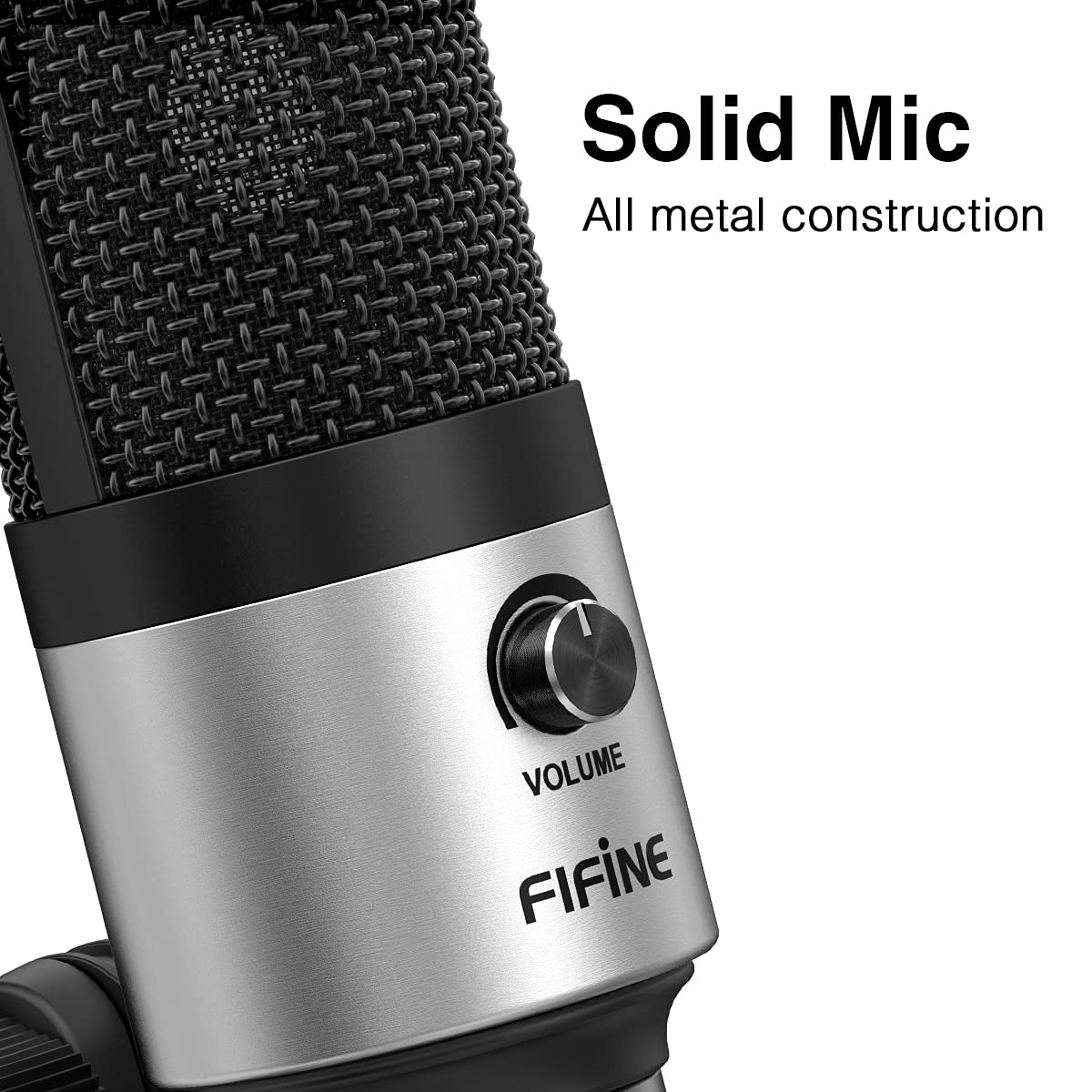 FIFINE USB Microphone, Metal Condenser Recording Microphone for MAC OS, Windows, Cardioid Laptop Mic for Recording Vocals, Voice Overs, Streaming, Meeting and YouTube Videos-K669B