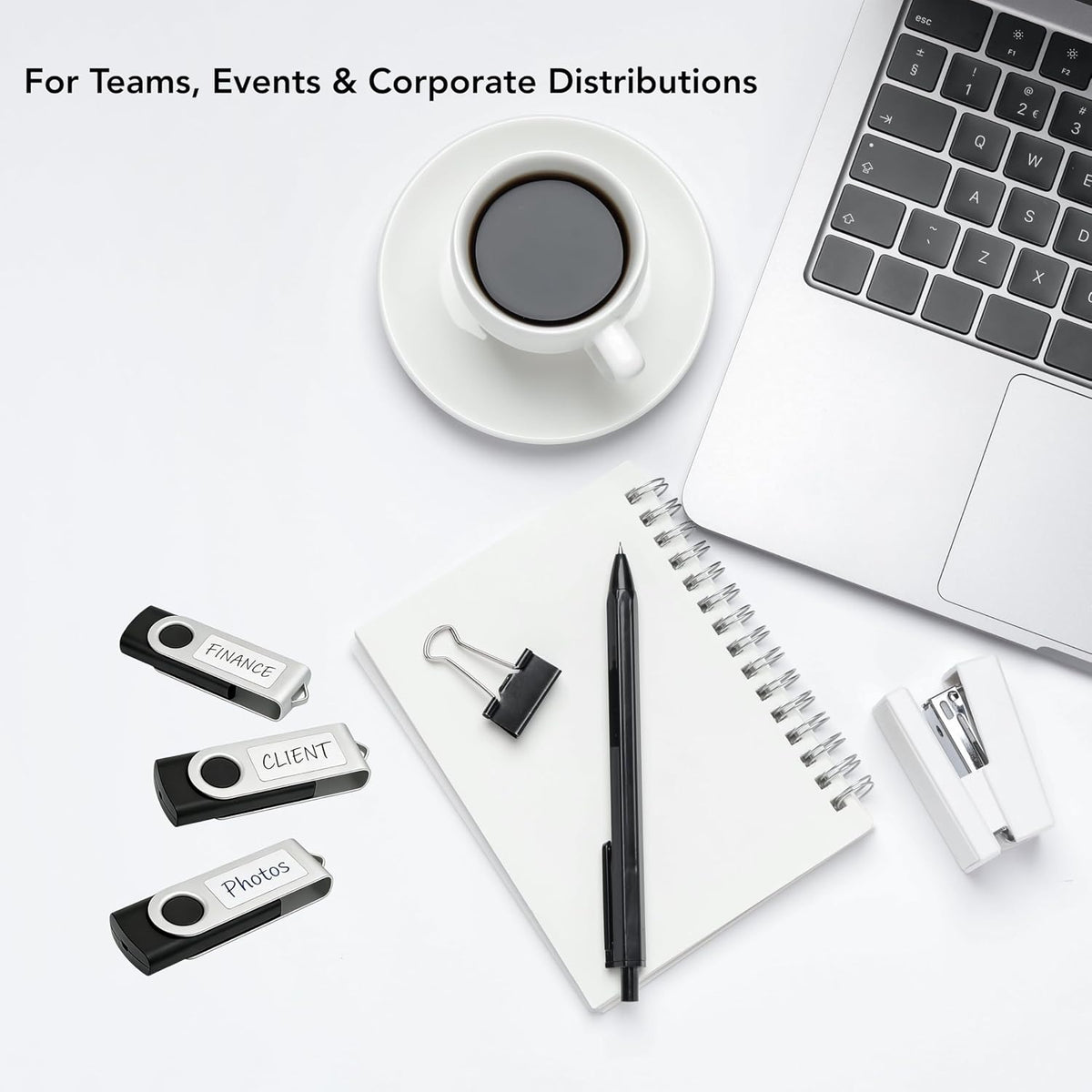 Enfain 16GB USB 2.0 Flash Drive 10 Pack | Swivel Thumb Drives with 31 Labels | Gift-Ready Packaging for Corporate Events, Office & Team Distributions (Black)