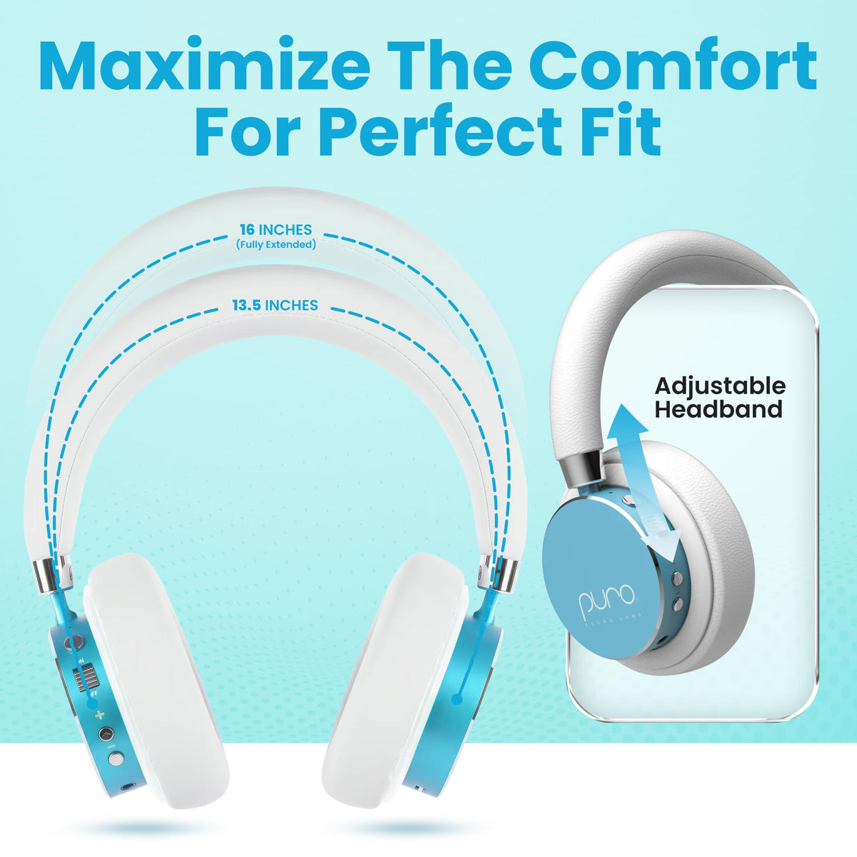 Puro Sound Labs Kids Wireless Headphones – Volume-Limiting 85dB, Built-in Mic, Studio-Grade Sound, 20-Hour Battery Life, Comfortable & Easy to Connect Kids Bluetooth Headphones – BT2200 Plus, Purple