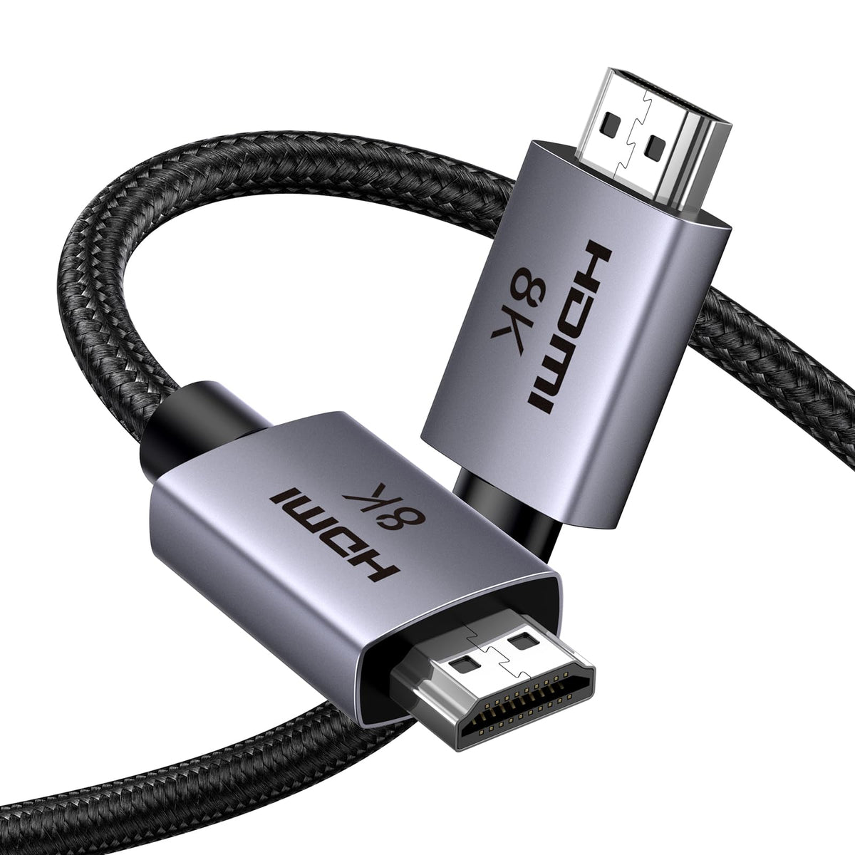UGREEN 8K HDMI 2.1 Cable 48Gbps 6.6FT, Certified Ultra High Speed HDMI Cord Aluminum, 4K@240Hz 120Hz 10K 8K@60Hz, HDCP 2.2&2.3, eARC HDR 10 Dolby Compatible with PS5/Blu-ray/Roku TV/Switch 2/Mac mini