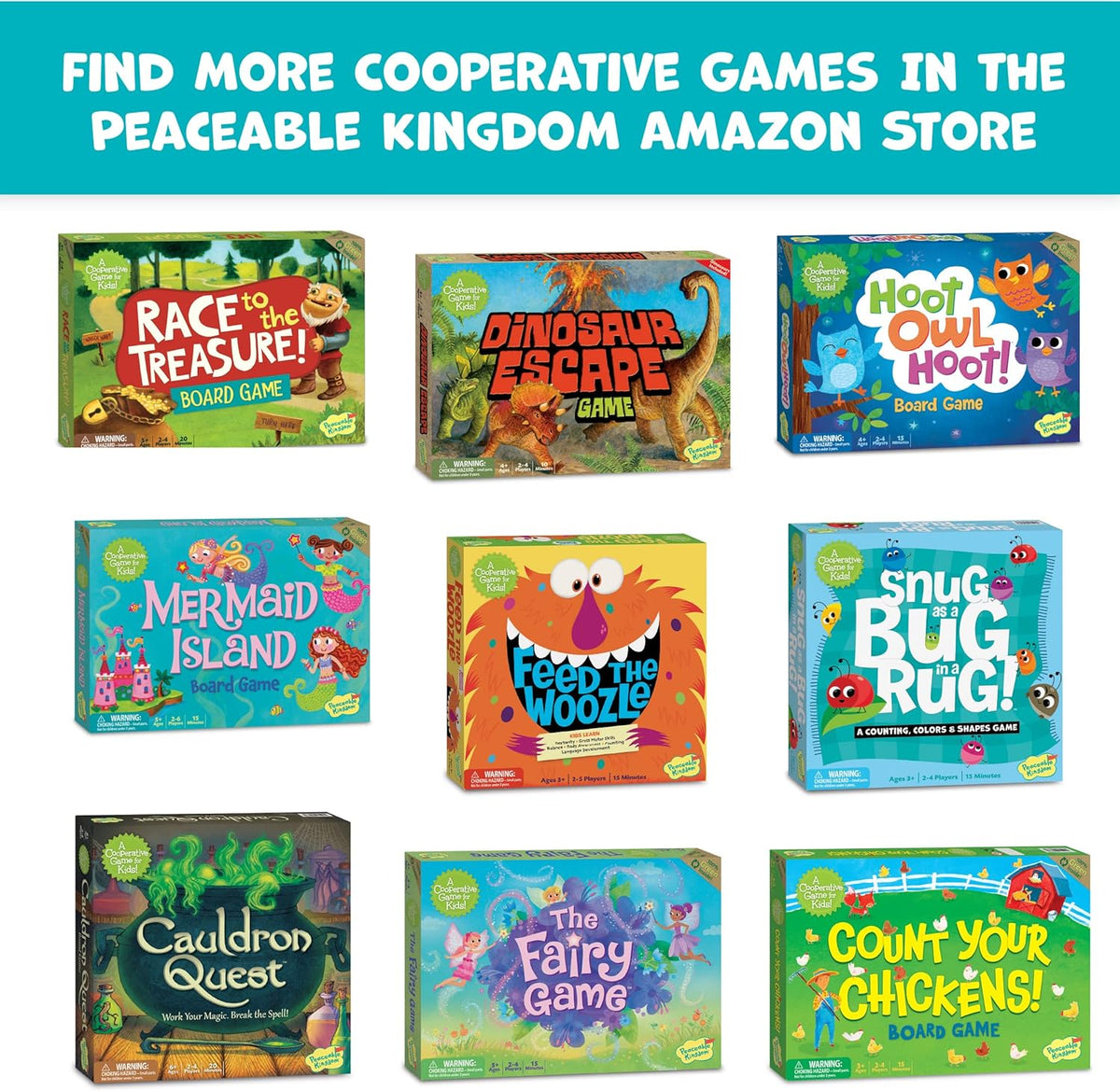 Peaceable Kingdom Mermaid Island Award Winning Cooperative Board Game for 2 to 6 Kids Ages 5+