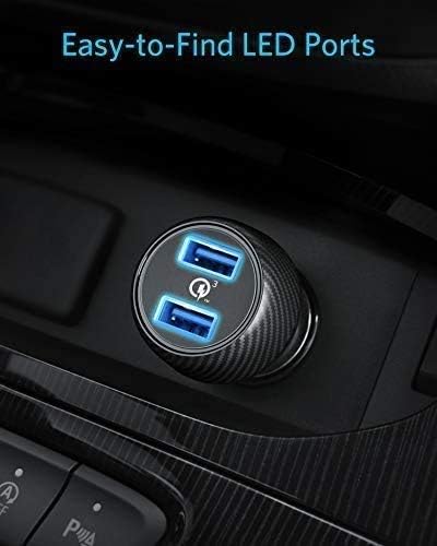 Car Charger, Anker Quick Charge 3.0 39W Dual USB Car Charger Adapter, PowerDrive Speed 2 for Galaxy S10/S9/S8/S7/S6/Plus, Note 9, PowerIQ for iPhone 11/XS/Max/XR/X/8/7, iPad Pro, LG, Nexus, and More