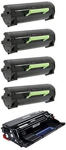 Compatible Replacement for Lexmark MS-410/MS-415/MS-510/MS-610 Series GSA Combo Pack (1-Drum/4-Toners) (NO. 501X) (50F0Z0G_1PK/50F0X0G_4PKVB)