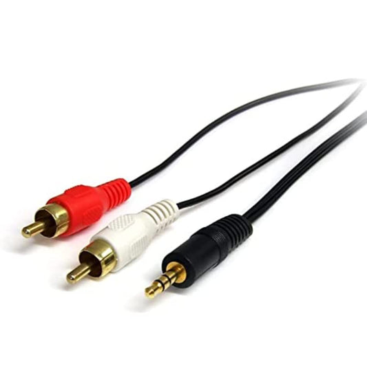 StarTech.com 15 ft. (4.6 m) 3.5mm Audio Cable - 3.5mm Slim Audio Cable - Gold Plated Connectors - Male/Male - Aux Cable (MU15MMS), Black