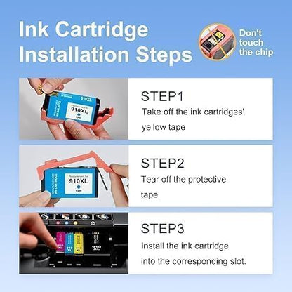 910XL Ink Cartridges for HP Printers Replacement for HP 910 Ink HP 910XL Ink Cartridges Combo Pack for HP 910 Work with OfficeJet Pro 8015e 8025e 8020e 8015 8020 8028e 8035e 8010e Printer(4 Pack)