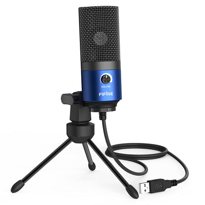 FIFINE USB Microphone, Metal Condenser Recording Microphone for MAC OS, Windows, Cardioid Laptop Mic for Recording Vocals, Voice Overs, Streaming, Meeting and YouTube Videos-K669B