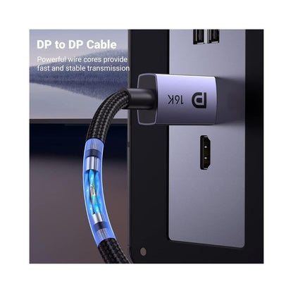 UGREEN 16K 6.6FT DisplayPort Cable 2.1 [VESA Certified] DP 2.1 40Gbps Support 8K@240Hz 1080P@540Hz HDR, HDCP, DSC 1.2a, Braided Display Port Cable Cord Compatible FreeSync G-Sync Video Card Monitor