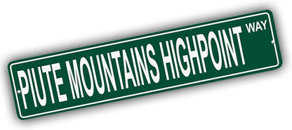 California Mountains Pick Your Mountain Compatible/Replacement for Piute Mountains Highpoint United States Mountain Aluminum Metal Tin Street Sign Style Home Decor For Man Cave Poker Tavern Game Room