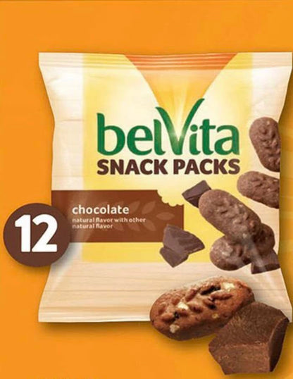 BelVita Breakfast Biscuits Variety Packs | 3 Natural Flavors - 12 Chocolate belVita Snack Packs, 12 Cinnamon Brown Snack Packs, and 12 Blueberry Snack Packs | Sameday Shippers Offers Free SameDay Shippers Branded Bag Clip