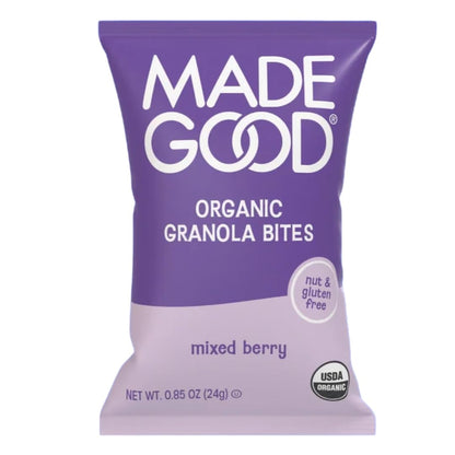 MadeGood Granola Minis Variety Pack – 24 Pack Snack Bags – Chocolate Chip, Strawberry & Chocolate Banana – Allergy Friendly, Gluten Free Mini Granola Bites