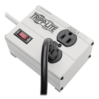 Tripp Lite ISOBAR6ULTRA Isobar 6 Outlet Heavy Duty Power Strip Surge Protector, 3330 Joules, 6ft Cord, Flat Plug, Metal Power Strip, Industrial Garage Work Shop Bench, Under Desk and Wall Mountable