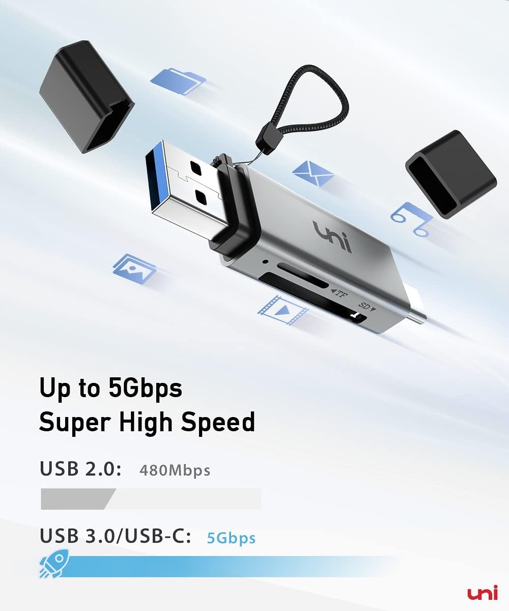 uni SD Card Reader,High Speed USB C to Micro SD Memory Card Adapter USB 3.0