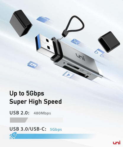 uni SD Card Reader,High Speed USB C to Micro SD Memory Card Adapter USB 3.0