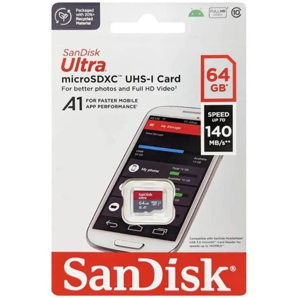 SANDISK 256GB Ultra microSD Card + Adapter, Up to 150MB/s Read Speeds