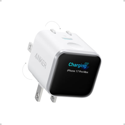 Anker Smart Display Charger, Anker Nano USB C Charger Block, 45W Max GaN Phone Charger,180° Foldable Plug,Smart Recognition,Built-in Care Mode,for iPhone17/16/15(Non-Battery,One USB-C Port,No Cable)