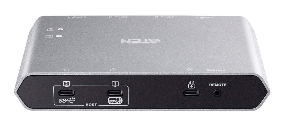 ATEN 2-Port USB-C Gen 2 Sharing Switch with Power Pass-Through | UK Version US3342