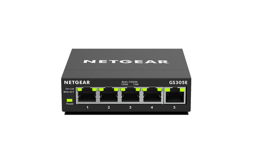 NETGEAR 8-Port Gigabit Ethernet Easy Smart Managed Essentials Switch (GS308E) - Desktop or Wall Mount, Home Network Hub, Office Ethernet Splitter, Silent Operation