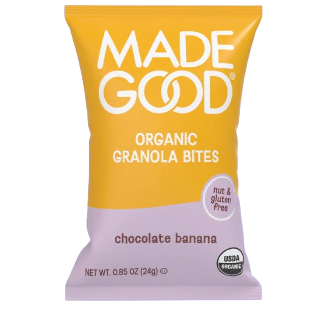 MadeGood Granola Minis Variety Pack – 24 Pack Snack Bags – Chocolate Chip, Strawberry & Chocolate Banana – Allergy Friendly, Gluten Free Mini Granola Bites