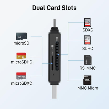 acer SD Card Reader USB C, Dual Slots USB Type C to Micro SD Card Adapter