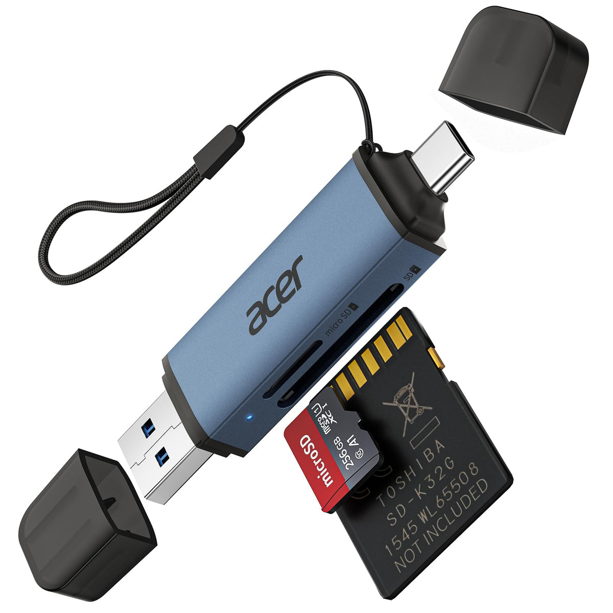 acer SD Card Reader USB C, Dual Slots USB Type C to Micro SD Card Adapter