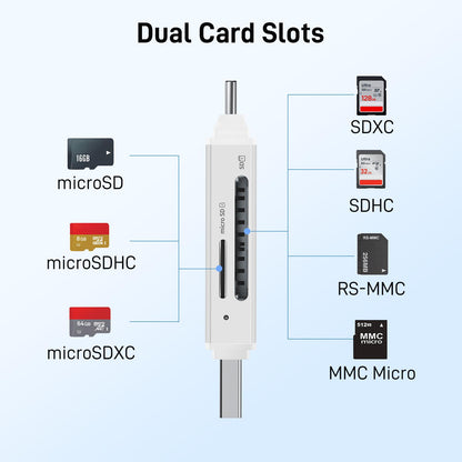 acer SD Card Reader USB C, Dual Slots USB Type C to Micro SD Card Adapter