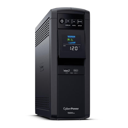 CyberPower CP1500PFCLCD PFC Sinewave UPS Battery Backup and Surge Protector, 1500VA/1000W, 12 Outlets, AVR, Mini Tower, UL Certified