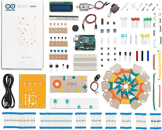 Official Arduino Starter Kit [K000007] - 12 DIY Projects with Electronic Components & English Projects Book - Original Kit from Italy