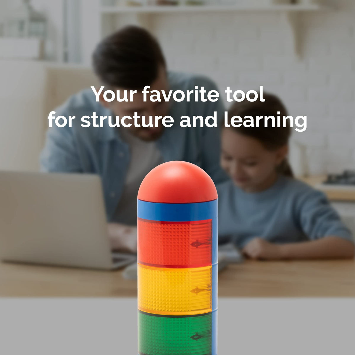 KADAMS Visual Timer for Kids with Audio Pre-Alarm - Traffic Light Alarm for Kids Toddler Teachers Classroom Home Time Management Tool 24hr Countdown Pause Memory Function