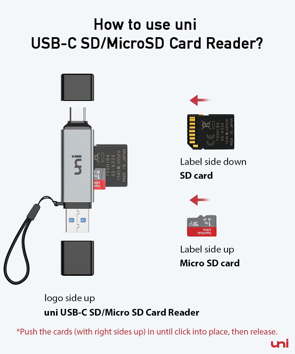 uni SD Card Reader,High Speed USB C to Micro SD Memory Card Adapter USB 3.0