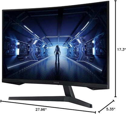 Samsung 32” Odyssey G5 Gaming Monitor, WQHD (2560x1440), 144Hz, Curved, 1ms, HDMI, Display Port, AMD FreeSync Premium, HDR10, LC32G55TQWNXZA, Black