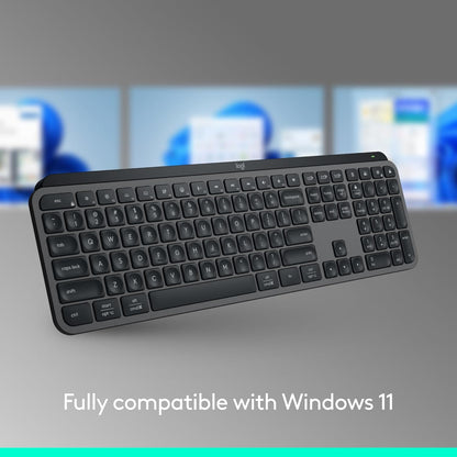 Logitech MX Keys Mini Minimalist Wireless Illuminated Keyboard, Compact, Bluetooth, Backlit, USB-C, Compatible with Apple macOS, iOS, Windows, Linux, Android, Metal Build - Graphite