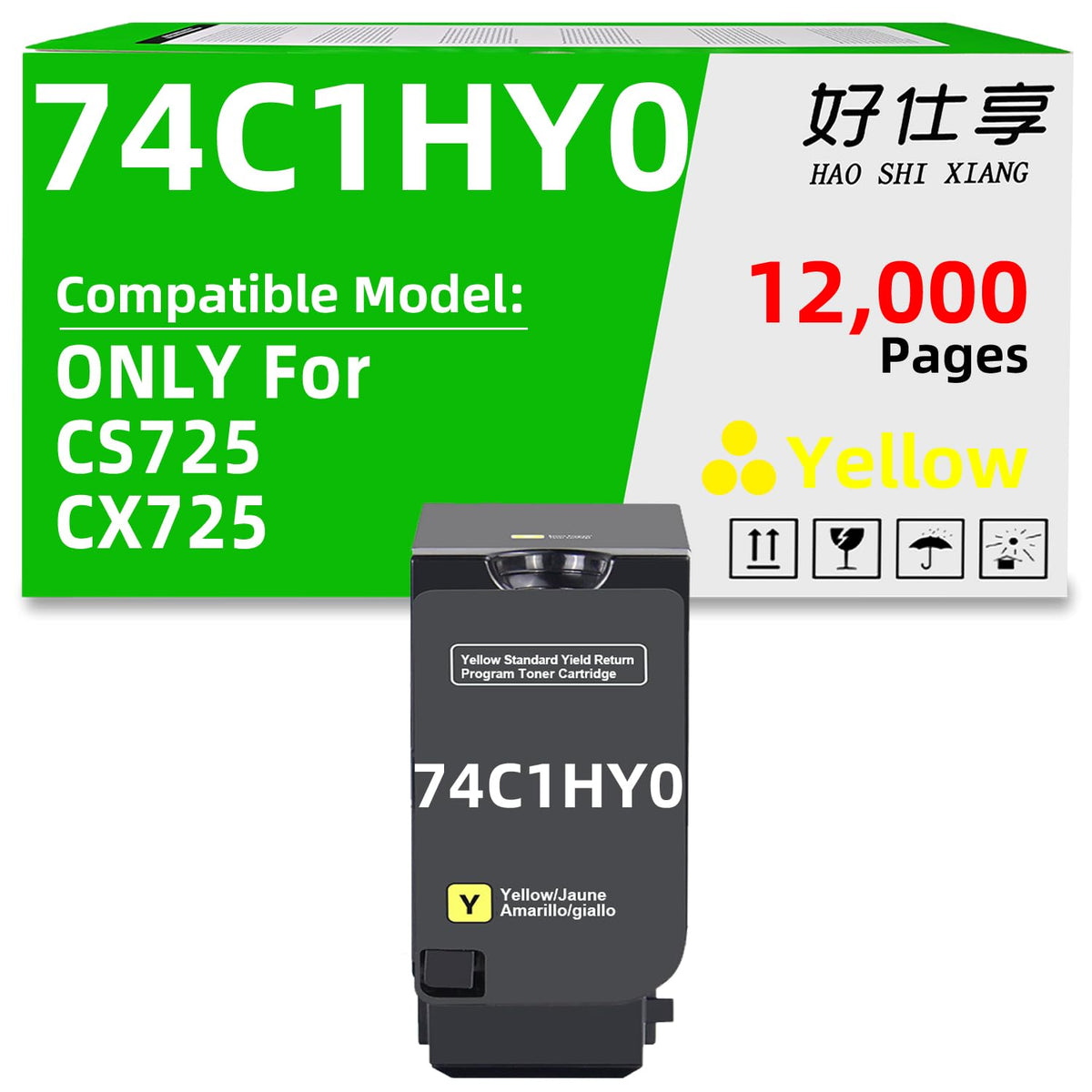 74C0W00 Waste Toner Bottle Compatible for Lexmark CS720 CS725 CX725 CS727 CS728 CX727 Laser Printer(74C0W00 Waste Toner Bottle 90000Pages 1Pack)