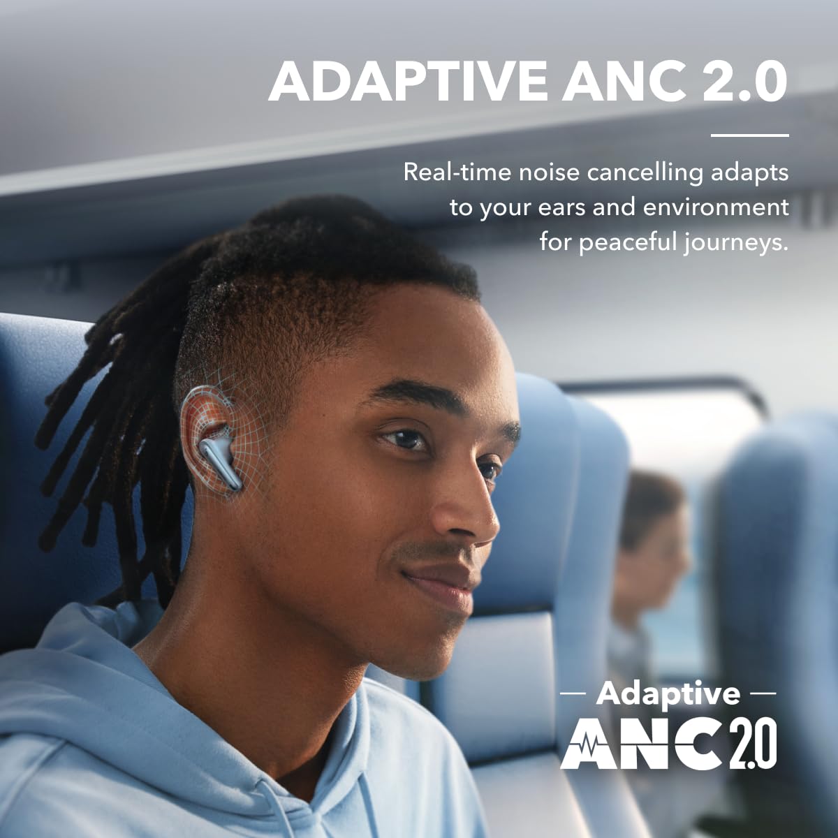 Soundcore by Anker Liberty 4 NC Wireless Earbuds, 98.5% Noise Reduction, Adaptive Noise Cancelling to Ears and Environment, Hi-Res Sound, 50H Battery, Wireless Charging, Bluetooth 5.3