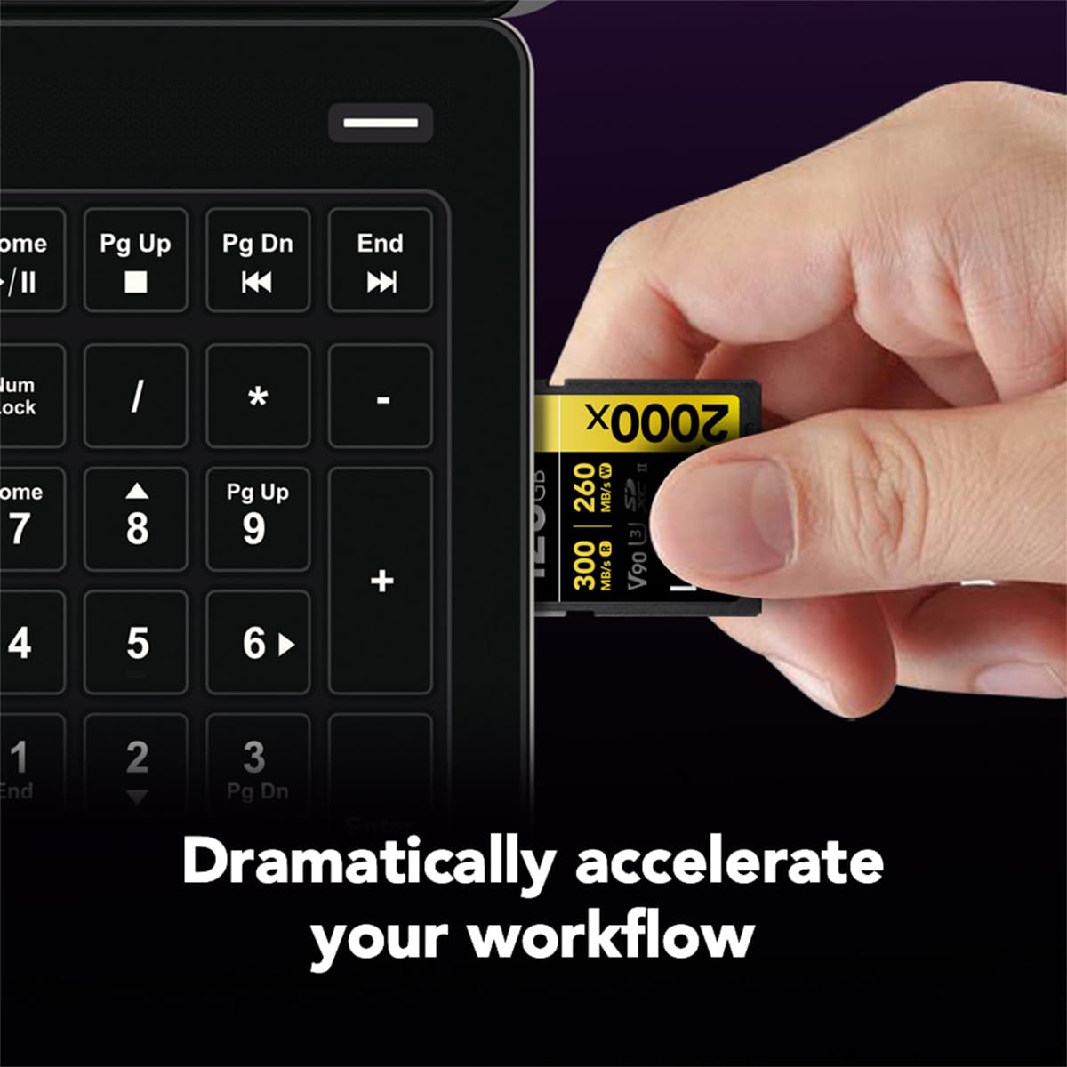 Lexar 256GB 2000x SD Memory Card, 300MB/s Read, 8K, V90, U3, UHS-II