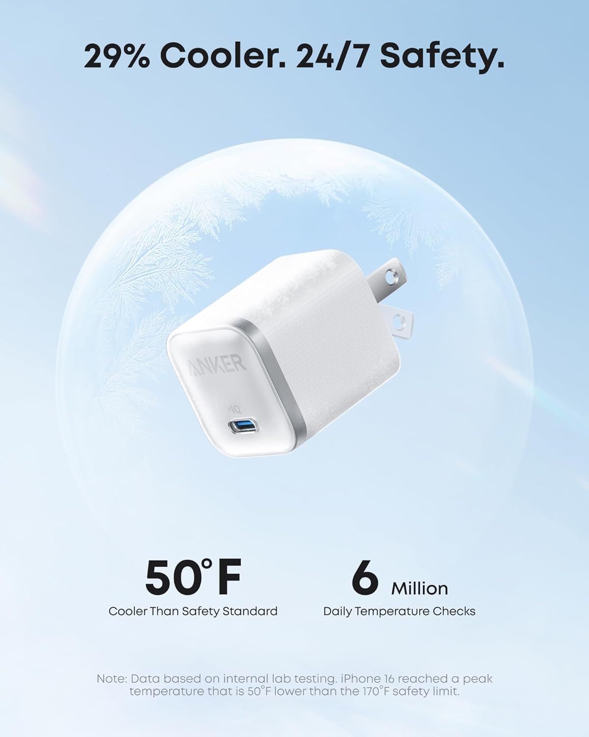 Anker Nano Charger, 45W Fast Charging, Compact and Foldable Plug USB C Charger Block for iPhone 17 Series, MacBook, Pixel 9, iPad, Samsung Galaxy S25 Ultra / S24 Series (6 ft Cable Included)