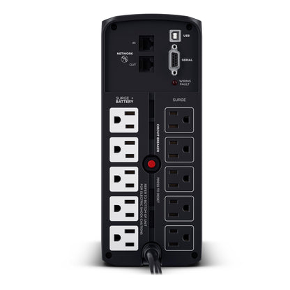 CyberPower CP1500PFCLCD PFC Sinewave UPS Battery Backup and Surge Protector, 1500VA/1000W, 12 Outlets, AVR, Mini Tower, UL Certified