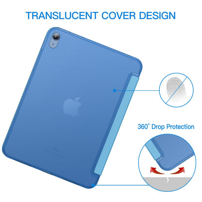 JETech Case for iPad (A16) 11th Generation 11 Inch 2025 / iPad 10th Generation 10.9 Inch 2022, Slim Smart Cover with Hard PC Translucent Back, Supports Touch ID, Auto Wake/Sleep (Navy Blue)