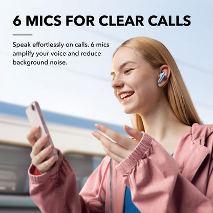 Soundcore by Anker Liberty 4 NC Wireless Noise Cancelling Earbuds, 98.5% Noise Reduction, Adaptive Noise Cancelling to Ears and Environment, Hi-Res Sound, 50H Battery, Wireless Charging (Renewed)